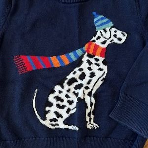 Toddler Boy Gap Navy Blue Dog with Scarf Sweater Size 3T